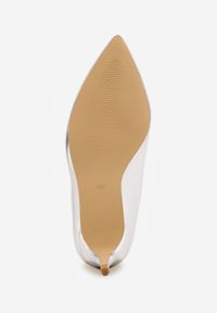 Born2be - Srebrne Klasyczne Czółenka na Szpilce ze Skórzaną Wkładką Florinara. Okazja: do pracy, na co dzień. Kolor: srebrny. Materiał: skóra. Obcas: na szpilce. Styl: klasyczny. Wysokość obcasa: średni #4