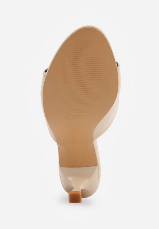 Renee - Beżowe Eleganckie Klapki Peep Toe na Klepsydrowym Obcasie Jilthine. Nosek buta: otwarty. Kolor: beżowy. Materiał: satyna. Sezon: lato. Obcas: na obcasie. Styl: elegancki. Wysokość obcasa: średni