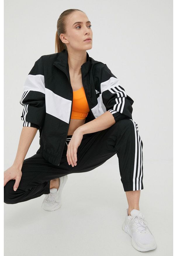 adidas Performance dres HD9029 damski kolor czarny. Kolor: czarny. Materiał: dresówka