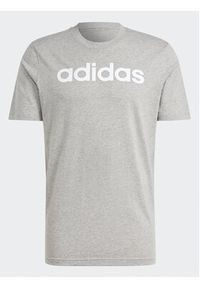 Adidas - adidas T-Shirt Essentials Single Jersey Linear Embroidered Logo T-Shirt IC9277 Szary Regular Fit. Kolor: szary. Materiał: bawełna