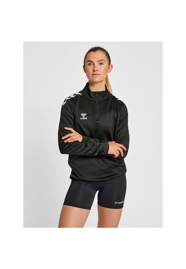 Damska bluza rozpinana 1/4 Hummel Core XK. Kolor: czarny. Sport: piłka ręczna