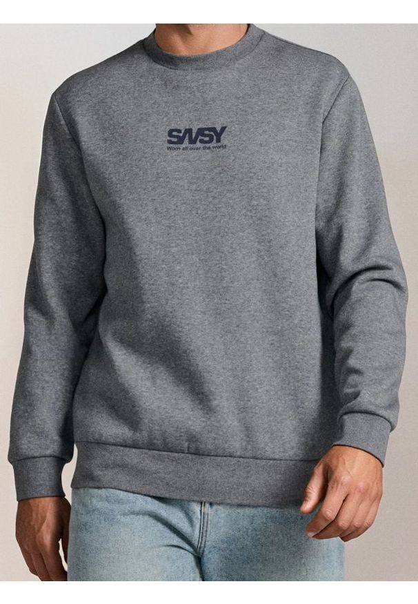 Sinsay - Bluza crewneck z napisem - szary. Kolor: szary. Wzór: napisy