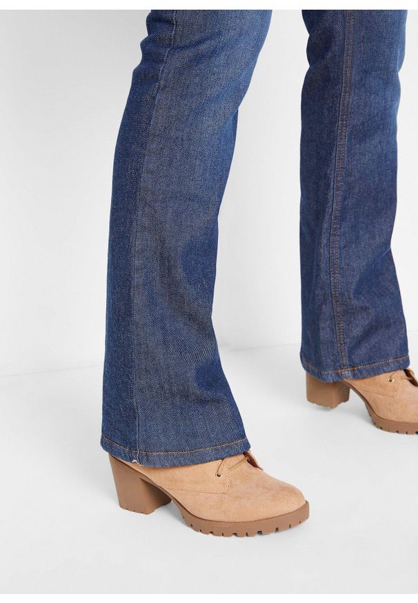 bonprix - Dżinsy ocieplane bootcut, wysoki stan. Stan: podwyższony. Kolor: niebieski
