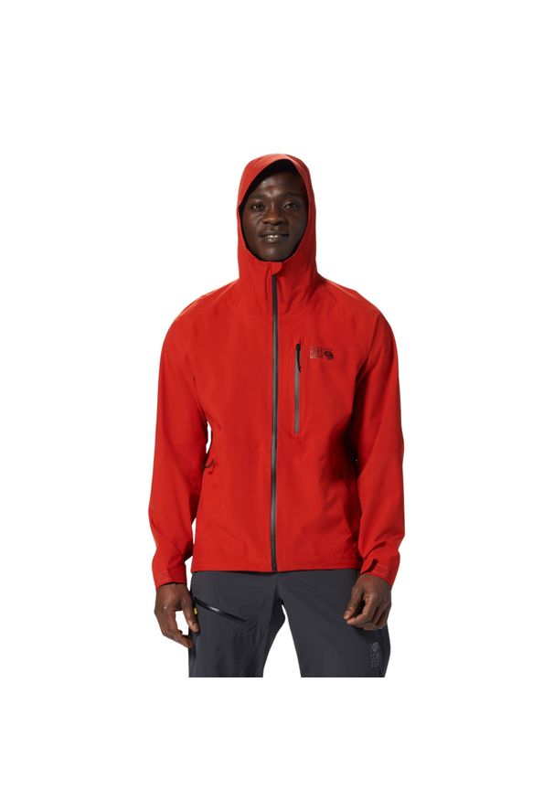 MOUNTAIN HARDWEAR - Rozciągliwa kurtka turystyczna Mountain Hardwear Ozonic. Kolor: czerwony. Sport: turystyka piesza
