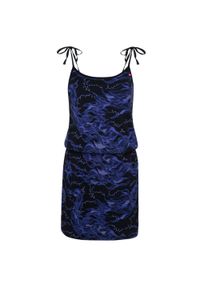 LOLË - Sukienka letnia LOAP Betynka bawełniana damska XS. Kolor: fioletowy, wielokolorowy. Materiał: bawełna. Długość rękawa: na ramiączkach. Wzór: nadruk. Sezon: lato. Typ sukienki: sportowe. Styl: sportowy #1