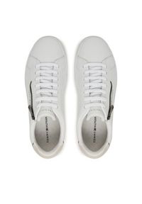 TOMMY HILFIGER - Tommy Hilfiger Sneakersy Th Court Zip FM0FM05730 Biały. Kolor: biały. Materiał: skóra #5