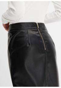 bonprix - Spódnica ołówkowa z imitacji skóry. Kolor: czarny. Materiał: skóra #3