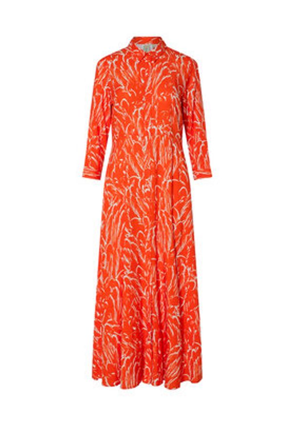 YAS Sukienka koszulowa Savanna 26022663 Pomarańczowy Loose Fit. Kolor: pomarańczowy. Materiał: wiskoza. Typ sukienki: koszulowe