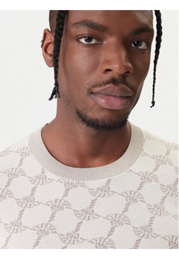 JOOP! Sweter 13Ravorono 10100436 30102137 Écru Regular Fit. Materiał: bawełna