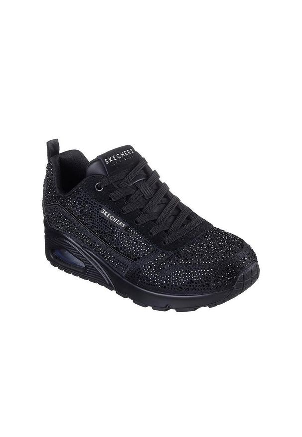 skechers - Buty za kostkę sportowe damskie Skechers Uno-World Of Gems. Wysokość cholewki: za kostkę. Kolor: czarny. Szerokość cholewki: normalna