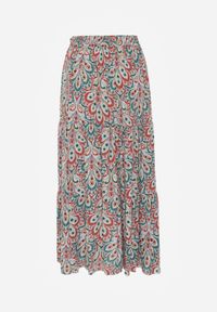 Renee - Czerwono-Niebieska Wiskozowa Spódnica Maxi z Gumką w Talii z Materiałowym Paskiem Annalicia. Kolor: czerwony. Materiał: wiskoza, materiał. Sezon: wiosna, lato #8