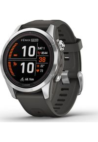 GARMIN - Zegarek sportowy Garmin Zegarek sportowy Garmin Fenix 7S Pro Solar Silver SS Grapphite. Styl: sportowy #1