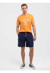 Big-Star - Koszulka męska z nadrukiem pomaraŅczowa Bester 703. Okazja: na co dzień. Kolor: pomarańczowy. Materiał: bawełna, jeans. Wzór: nadruk. Styl: klasyczny, casual, wakacyjny #4