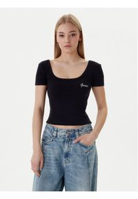 Guess T-Shirt V6RP05 K8RT2 Czarny Regular Fit. Kolor: czarny. Materiał: wiskoza #1