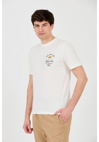 Aeronautica Militare - AERONAUTICA MILITARE Biały bawełniany męski t-shirt Short Sleeve, Rozmiar L. Kolor: biały. Materiał: bawełna #7