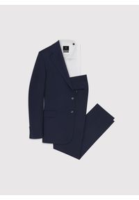Pako Lorente - PAKO LORENTE - Wełniany granatowy garnitur męski. Kolor: niebieski. Materiał: wełna #2