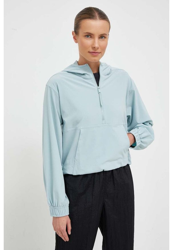 Calvin Klein Performance bluza treningowa Essentials kolor niebieski z kapturem gładka. Typ kołnierza: kaptur. Kolor: niebieski. Materiał: materiał. Długość: krótkie. Wzór: gładki