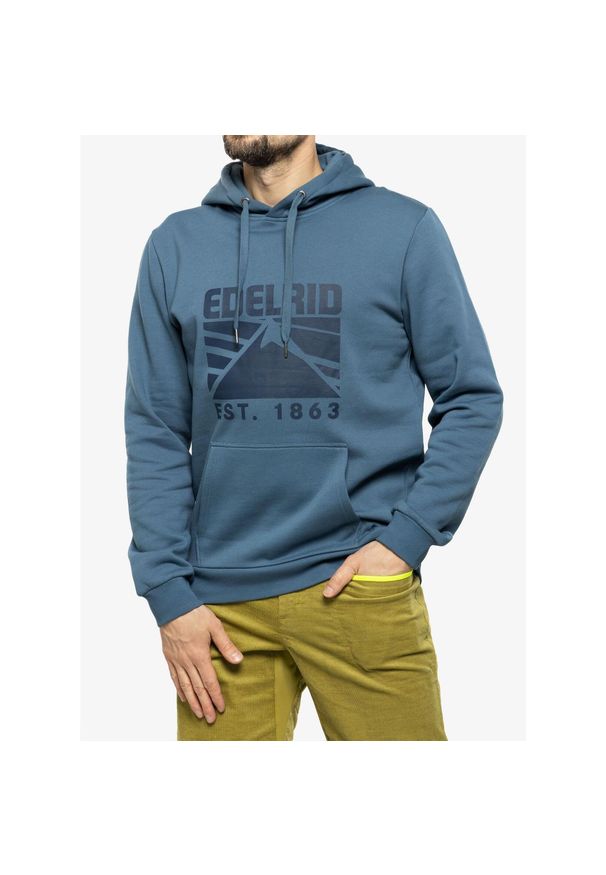 EDELRID - Bluza z kapturem męska Edelrid Me Spotter Hoody IV. Typ kołnierza: kaptur. Kolor: niebieski