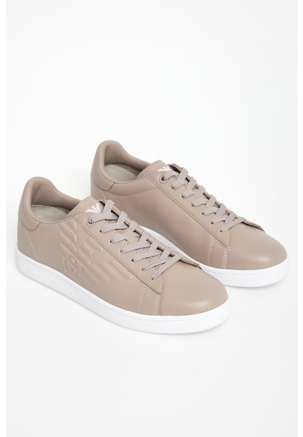 EA7 Emporio Armani - Sneakersy męskie skórzane EA7 EMPORIO ARMANI. Materiał: skóra