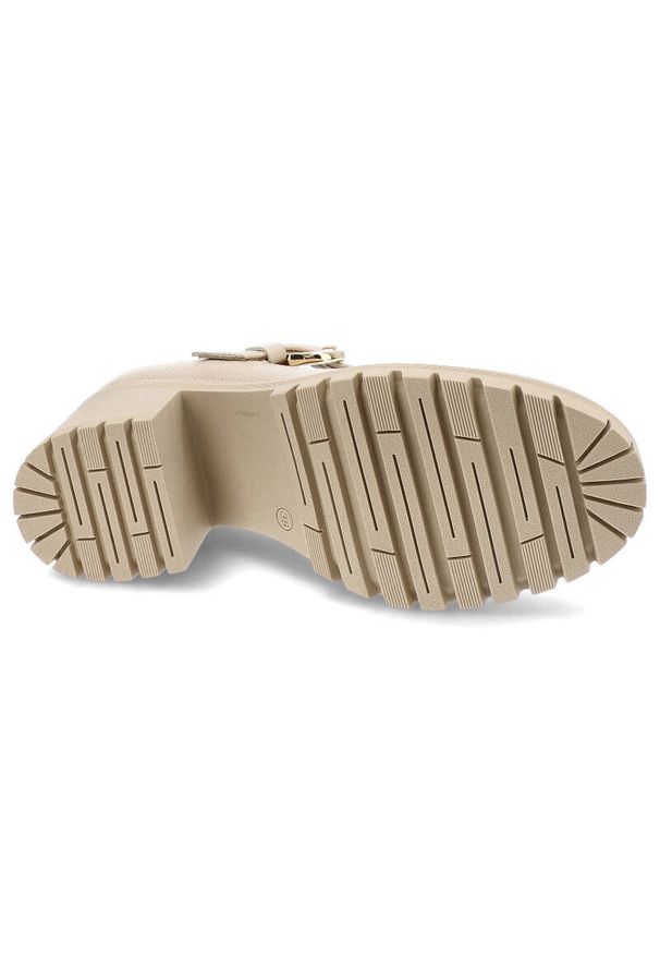 Beżowe Półbuty Armodo Damskie Obuwie Ze Skóry Naturalnej. Okazja: na co dzień, do pracy. Zapięcie: klamry. Kolor: beżowy. Materiał: skóra. Wzór: gładki. Obcas: na obcasie. Styl: casual, klasyczny, elegancki. Wysokość obcasa: średni