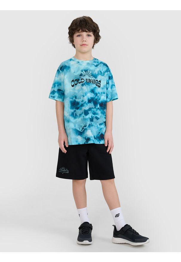 4f - 4F T-shirt oversize z nadrukiem chłopięcy - multikolor 164 (13-14 lat). Okazja: na co dzień. Kolor: wielokolorowy. Materiał: bawełna, materiał, jersey. Długość rękawa: krótki rękaw. Długość: krótkie. Wzór: nadruk. Sezon: lato. Styl: klasyczny, sportowy, casual