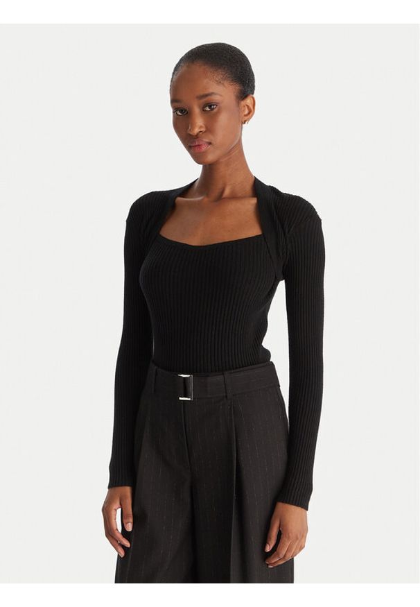 ACCESS FASHION Sweter 54-8048 Czarny Slim Fit. Kolor: czarny. Materiał: syntetyk