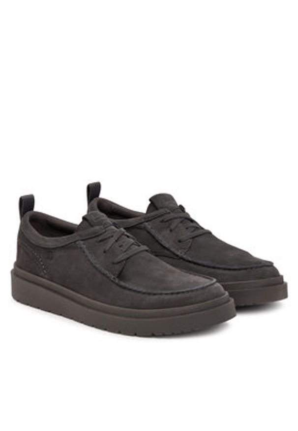 Clarks Półbuty Polden Moc 26183404 Szary. Kolor: szary. Materiał: zamsz, skóra