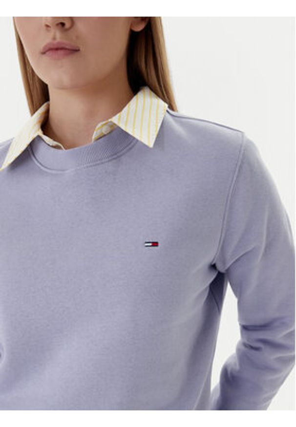 Tommy Jeans Bluza Flag DW0DW19959 Niebieski Regular Fit. Kolor: niebieski. Materiał: bawełna