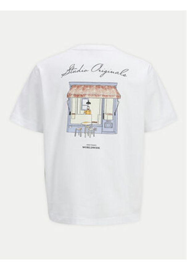 Jack & Jones - Jack&Jones T-Shirt Islington 12273015 Biały Loose Fit. Kolor: biały. Materiał: bawełna