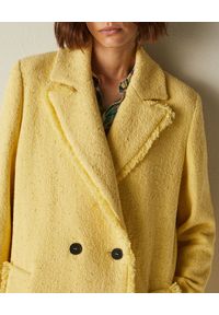 Marella - MARELLA - Żółty płaszcz Nicchia. Okazja: na co dzień. Kolor: żółty. Materiał: tkanina, materiał. Długość rękawa: długi rękaw. Długość: długie. Wzór: ze splotem. Sezon: wiosna. Styl: klasyczny, casual, elegancki #3