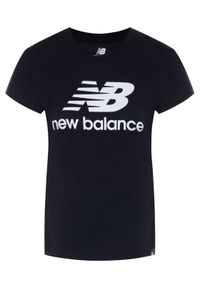 New Balance T-Shirt Essentials Stacked Logo Tee WT91546 Czarny Athletic Fit. Kolor: czarny. Materiał: bawełna