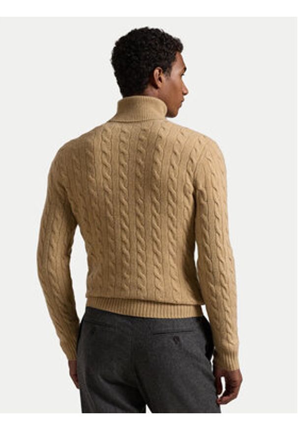 Polo Ralph Lauren Golf 710876836006 Beżowy Regular Fit. Typ kołnierza: polo, golf. Kolor: beżowy. Materiał: wełna