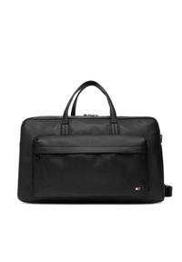 TOMMY HILFIGER - Tommy Hilfiger Torba Th Flag Duffle AM0AM14007 Czarny. Kolor: czarny. Materiał: skóra #1