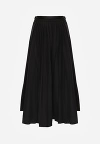 Born2be - Czarna Wiskozowa Spódnica o Rozkloszowanym Kroju z Paskiem z Klamrą Lawedisa. Okazja: na co dzień, do pracy, na spotkanie biznesowe. Kolor: czarny. Materiał: wiskoza. Styl: klasyczny, casual, biznesowy, elegancki #6