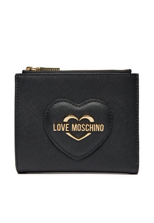 Love Moschino - LOVE MOSCHINO Portfel damski JC5734PP0LKL0000 Czarny. Kolor: czarny. Materiał: skóra