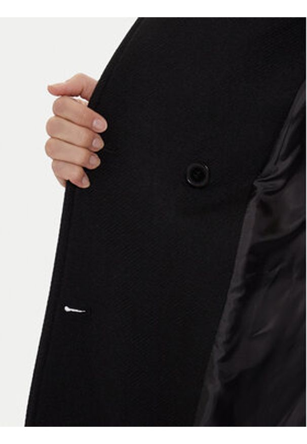 Morgan Płaszcz wełniany 242-GALOUA Czarny Regular Fit. Kolor: czarny. Materiał: syntetyk