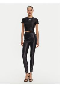 Versace Jeans Couture T-Shirt 78HAH6A2 Czarny Slim Fit. Kolor: czarny. Materiał: syntetyk