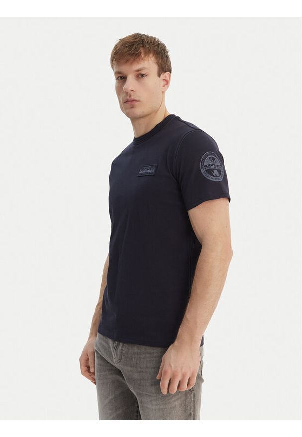 Napapijri T-Shirt S-Amundsen NP0A4IN8 Granatowy Regular Fit. Kolor: niebieski. Materiał: bawełna