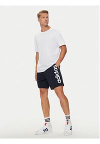 Adidas - adidas Szorty sportowe AEROREADY Essentials Single Jersey Linear Logo Shorts IC0064 Niebieski Regular Fit. Kolor: niebieski. Materiał: bawełna. Styl: sportowy