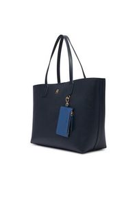 TOMMY HILFIGER - Tommy Hilfiger Torebka Th Icon Tote AW0AW18724 Granatowy. Kolor: niebieski. Materiał: skórzane #4