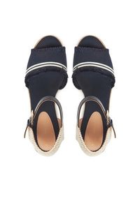 TOMMY HILFIGER - Tommy Hilfiger Espadryle Fringe Canvas Medium Wedge FW0FW08879 Granatowy. Kolor: niebieski. Materiał: materiał