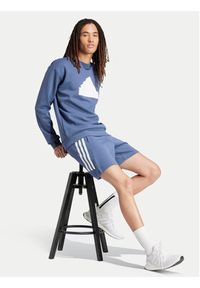 Adidas - adidas Szorty sportowe Future Icons 3-Stripes IR9199 Niebieski Regular Fit. Kolor: niebieski. Materiał: bawełna. Styl: sportowy
