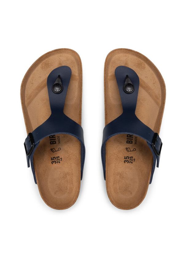 Birkenstock Japonki Gizeh 0143621 Granatowy. Kolor: niebieski. Materiał: skóra