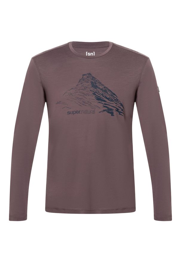 Koszulka z długim rękawem męska SUPER.NATURAL M Mountain Rise LS. Kolor: fioletowy. Długość rękawa: długi rękaw. Długość: długie
