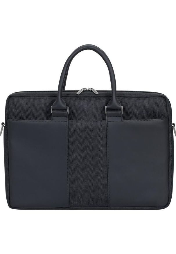 RIVACASE - Torba Rivacase 8135 czarny. Kolor: czarny. Materiał: tkanina, skóra. Wzór: jodełka. Styl: elegancki