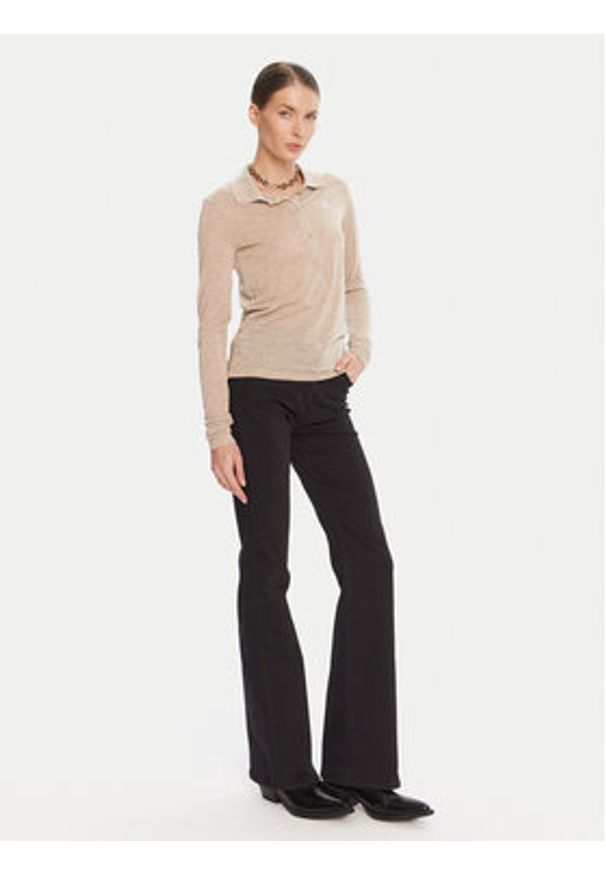 Patrizia Pepe Sweter 8K0320 K128 Beżowy Regular Fit. Kolor: beżowy. Materiał: syntetyk