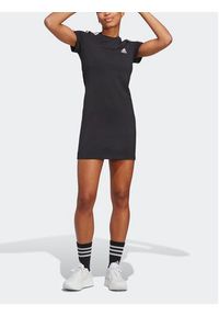 Adidas - adidas Sukienka codzienna Essentials 3-Stripes Tee Dress IC8785 Czarny Fitted Fit. Okazja: na co dzień. Kolor: czarny. Materiał: bawełna. Typ sukienki: proste. Styl: casual #5