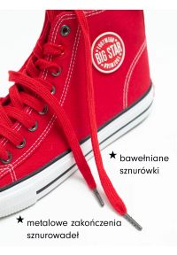 Big-Star - Trampki męskie wysokie czerwone JJ174607 603. Nosek buta: okrągły. Zapięcie: sznurówki. Kolor: czerwony. Materiał: bawełna. Styl: sportowy, elegancki #4