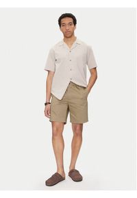 AMI PARIS Szorty materiałowe HSO303.CO0103 Khaki Regular Fit. Kolor: brązowy. Materiał: bawełna #4