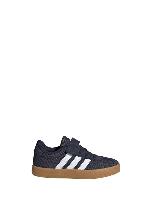 Adidas - Buty VL Court 3.0 Kids. Zapięcie: rzepy. Kolor: brązowy, niebieski, wielokolorowy, biały. Sport: turystyka piesza